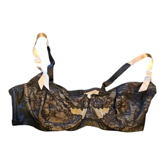 CACIQUE Delicate Lace with Cutouts Unlined Demi Bra - Size 36DDD - Picture 2 of 11